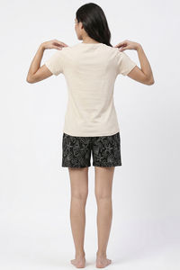 Zivame Knit Cotton Short Set - Black Beauty — thumbnail 2